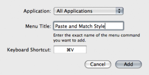 Paste and Match Style Dialog